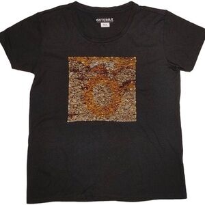 BLACK Fitted Sequined T-Shirt